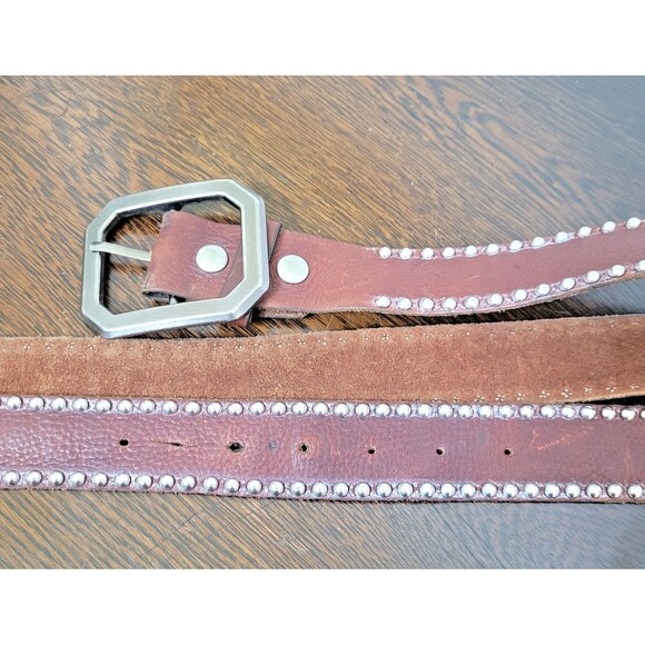 Leatherock Studded Brown Leather Belt Size L36 Western L 36 Boho 5481 Unisex USA - Picture 6 of 15